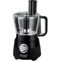 Russell Hobbs Matte Black Food Processor – Küchenmaschine mit 2,5 l Schüssel, 1,5 l Mixaufsatz, 600W & Zubehör für schnelles Kochen im Alltag