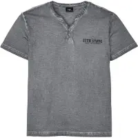 Bonprix Henleyshirt Regular fit, Kurzarm, aus Baumwolle, Fade Out Look
