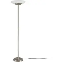 LINDBY LED-Stehleuchte Ragna, nickel, Metall, dimmbar