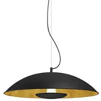 LINDBY Pendelleuchte Emilienne, schwarz, goldfarben, Ø 60 cm