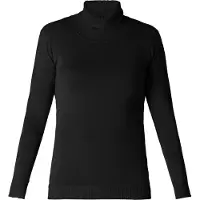 Base Level Rollkragenpullover "Yuen", Damen, Gr. 44, schwarz, Strick, Obermaterial: 80% Viskose, 20% Polyamid, unifarben, figurbetont hüftlang, Rundhals, eng, Pullover Rollkragenpullover, mit Viskose