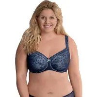 Anita Bügel-BH "Bügel BH Fleur", Damen, Gr. 95, Cup E, grau (anthrazit), Spitze, Obermaterial: 85% Polyamid PA. 15% Elasthan EL., BHs Bügel-BH