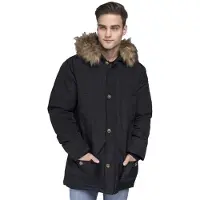 Lonsdale Herren Winterjacke mit Kapuze normale Passform STREETLAM Black XXL