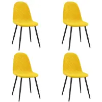 vidaXL Esszimmerstühle 4 Stk. Senfgelb Samt