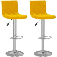 vidaXL Barhocker 2 Stk. Senfgelb Samt