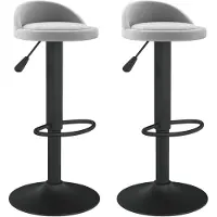 vidaXL Barhocker 2 Stk. Hellgrau Samt