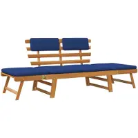 vidaXL Gartenbank mit Auflagen 2-in-1 190 cm Massivholz Akazie
