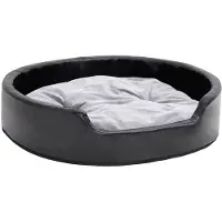 vidaXL Hundebett Schwarz-Grau 79x70x19 cm Plüsch und Kunstleder