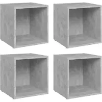 vidaXL TV-Schränke 4 Stk. Betongrau 37x35x37 cm Holzwerkstoff