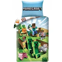 Halantex SP. z.o.o. MINECRAFT Baumwollbettwäsche 140x200 Creeper Steve