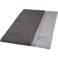 Kleine wolke Badematte "Life, Badvorleger, Badezimmer Teppich" Gr. 4, grau (anthrazit), H:20mm, Baumwolle, Badematten, Badematte, Badteppich, Streifen, Hoch-Tief Effekt