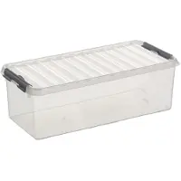 Sunware Aufbewahrungsbox Q-LINE, Verschlussclips, transparent, stapelbar, 9,5 l, L 485 x B 190 x H 147 mm