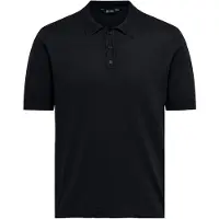 Only & Sons Poloshirt "ONSWYLER LIFE REG 14 SS POLO KNIT NOOS", Herren, Gr. XXL, blau (schwarz navy), Strick, Obermaterial: 78% Viskose, 22% Polyester, unifarben, regular fit, Shirts Poloshirt