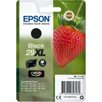 Epson Strawberry Singlepack Black 29XL Claria Home Ink, High (L) Yield, Schwarz, Tinte auf Pigmentbasis, 11,3 ml, 1 Stück(e), 470 Seiten
