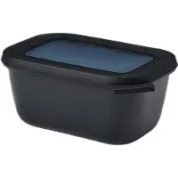 Mepal Multischüssel Cirqula - Mikrowellengeschirr - Multikom rechteckig 750 ml - Nordic black - Meal prep box - Frischhaltedosen mit Deckel