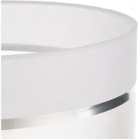 Helam Lampenschirm Helen E27 Ø35/Höhe20cm weiß/silber , weiß / opal, für Wohn- / Esszimmer, Textil / Stoff / Seide