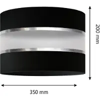 Helam Lampenschirm Helen E27 Ø35/Höhe20cm schwarz/silber