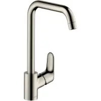 Hansgrohe Spültisch-Einhebelmischer 260 Focus M41 EcoSmart 1jet, Edelstahl-Optik