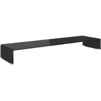 vidaXL TV-Tisch/Bildschirmerhöhung Glas Schwarz 110x30x13 cm