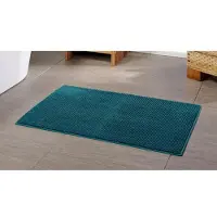Gozze Badematte GÖZZE "Chenille" Gr. 2, blau (petrol), H:15mm, Polyester, Badematten, Badematte, Badteppich, Uni Farben, besonders weich durch Microfaser, waschbar