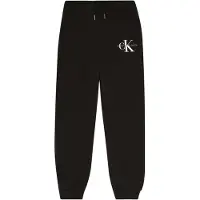 Calvin Klein Sweathose "MONOGRAM LOGO SWEATPANTS", Mädchen, Gr. 4 (104), N-Gr, schwarz (ck schwarz), Sweatware, Obermaterial: 100% Baumwolle, normal, Hosen Sweathose, für Kinder bis 16 Jahre