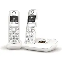Gigaset AS690A Duo, Analoges/DECT-Telefon, Kabelloses Mobilteil, 100 Eintragungen, Weiß