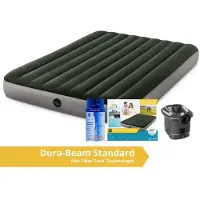 Intex Prestige Downy - Luftmatratze - Doppelt - Mit Batteriepumpe und Reparaturset - 191x152x25 cm - PVC - Grün