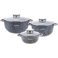 Klausberg 3er-Set Töpfe mit Marmorbeschichtung 2,3,4,5,6,8L (6 Stk.) KB-7533