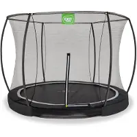Exit Black Edition Trampolin ø244cm, Bodentrampolin, Rund, für Kinder, Schwarz