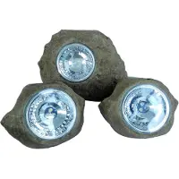 Lumisky LED-Solar-Dekolampe Rocky Brown, braun, 3er-Set, Kunststoff Brown, braun / rost, Kunststoff