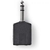 Nedis Stereo-Audio-Adapter - 6.35 mm Stecker - 2x 6.35 mm Buchse - Vernickelt - Gerade - ABS - Schwarz - 10 Stück - Umschlag