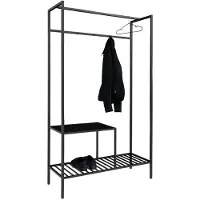 Ebuy24 House Nordic Vita Kleiderstange schwarz aus Metall Regal und Schuhablage