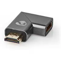 Nedis CVTB34904GY HDMI-Adapter HDMI Ausgang rechts abgewinkelt Gunmetal-Grau
