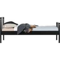 Woood Bettgestell "Mees tahlrahmen pulverbeschichtet mit Kopf- und Fußteil", schwarz, B:208cm H:90cm L:95cm, Betten, Bettgestell, Matratzenmaß 120x200 cm, Tragkraft 150 kg