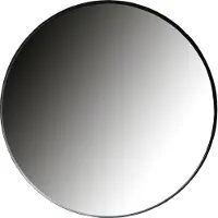 Woood Spiegel "Doutzen Metall mit Pulverbeschichtung", schwarz, B:115cm H:115cm T:5cm Ø:115cm, glasspiegel, Spiegel, Spiegel, HRP-Stahlrahmen, Europäischer Spiegelglasstandard, Pfleiglicht