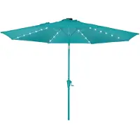 Blumfeldt Sonnenschirm für den Balkon & Garten, Sonnenschirm mit UV-Schutz, LED-Beleuchtung & Wasserdicht, Sonnenschirme Rund, Stabil & Knickbar, Sonnenschutz mit Solar, Runder Parasol Gartenschirm