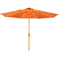 Blumfeldt Sonnenschirm für Balkon & Garten, Sonnenschirm mit LED-Beleuchtung, Wasserfest & UV-Schutz, Verstellbarer Sonnenschirme Rund & Knickbar, Sonnenschutz mit Solarpanel, Runder Gartenschirm