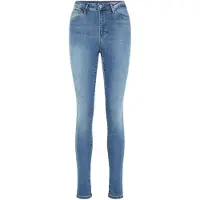 Vero Moda High-waist-Jeans "VMSOPHIA", Damen, Gr. XS (34), Länge 32, blau (light blau denim), Denim/Jeans, Obermaterial: 85% Baumwolle, 13% Polyester, 2% Elasthan, skinny fit, Jeans High-waist-Jeans
