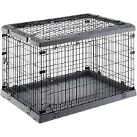 Ferplast Superior, Fester Transportbox, Haustiertransportbox, Hund, 40 kg, Ober-, Vorderseiten- & Seitenbefüllung, Grau