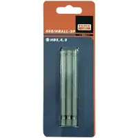 Bahco 1/4" Standard Schraubendreher Bits für Sechskantschrauben mit Kugelkopf 89 mm - 3 Stk. pro Blister