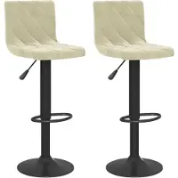 vidaXL Barhocker 2 Stk. Creme Samt