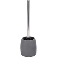 Wenko WC-Garnitur "Goa", grau, B:11,8cm H:38,5cm Ø:8cm, Polyresin (Kunststein), Reinigungsbürsten, WC-Garnitur