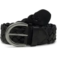 Tom Tailor Flechtgürtel "TTLISA", Damen, Gr. 80, schwarz, Rindsleder, Gürtel Flechtgürtel, 4 cm breiter Damengürtel, Flechtledergürtel, modisches Must-Have