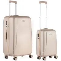 Carryon Skyhopper Kofferset, 2-teilig – Handgepäck 55 cm mit großem Koffer 78 cm – TSA-Schloss – Champagner