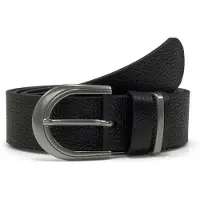 Tom Tailor Ledergürtel "TTSANDRA", Damen, Gr. 95, schwarz, Büffelleder, unifarben, Gürtel Ledergürtel, 3,5 cm breiter Damengürtel, genarbte Oberfläche, Schließe silberfarben