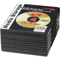 Hama DVD-Hülle "DVD-Leerhülle Quad Box, 5er-Pack, Schwarz", schwarz, CD, Hüllen, DVD-Hülle