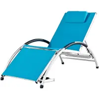 VIVERE Sonnenliege mit Aluminiumrahmen und Sitzfläche aus Acrylnetz – verschiedene Liegepositionen möglich - 150 kg - Turquoise