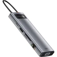 Baseus CAHUB-CU0G, Kabelgebunden, USB 3.2 Gen 1 (3.1 Gen 1) Type-C, Grau, 4K Ultra HD, 60 Hz, HDMI, USB 2.0, USB 3.2 Gen 1 (3.1 Gen 1) Type-A, USB 3.2 Gen 1 (3.1 Gen 1) Type-C