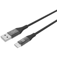 Celly USBTYPECCOLORBK, 1 m, USB A, USB C, USB 2.0, Schwarz