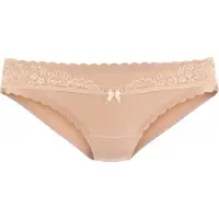 LASCANA Bikinislip , Damen, Gr. 44/46, braun (caramel), Microtouch, Obermaterial: 88% Polyamid, 12% Elasthan, figurbetont, Unterhosen Bikinislip, mit extra flachen Kanten und feiner Spitze